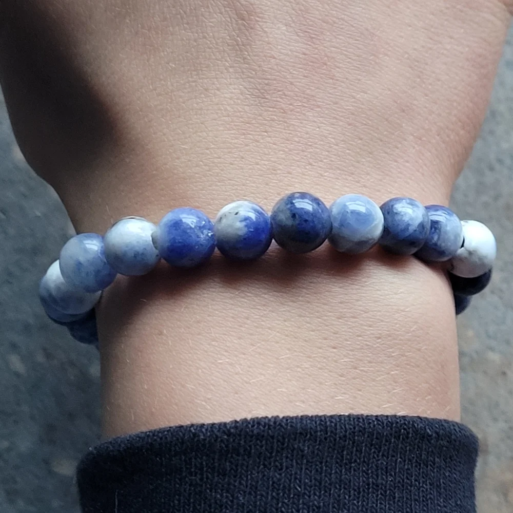 Spot Jasper Sodalite Gemstone Bead Handmade Bracelet
